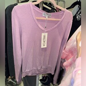 Wildfox purple v-neck sweater